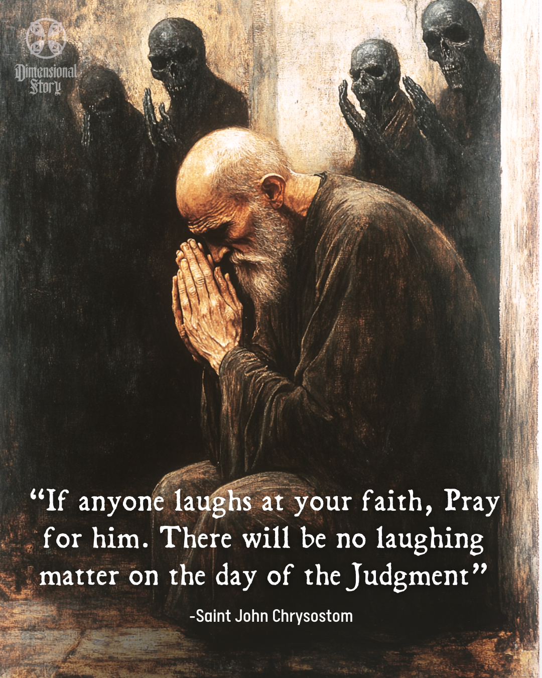 Saint John Chrysostom Inspirational Quote Wall Art Print - Dimensional Story Catholic Home Decor