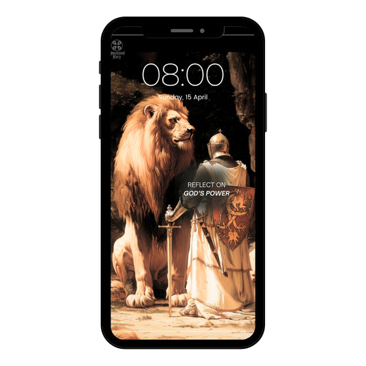 Templar Knight & Lion of God Wallpaper - Reflect on God's Power