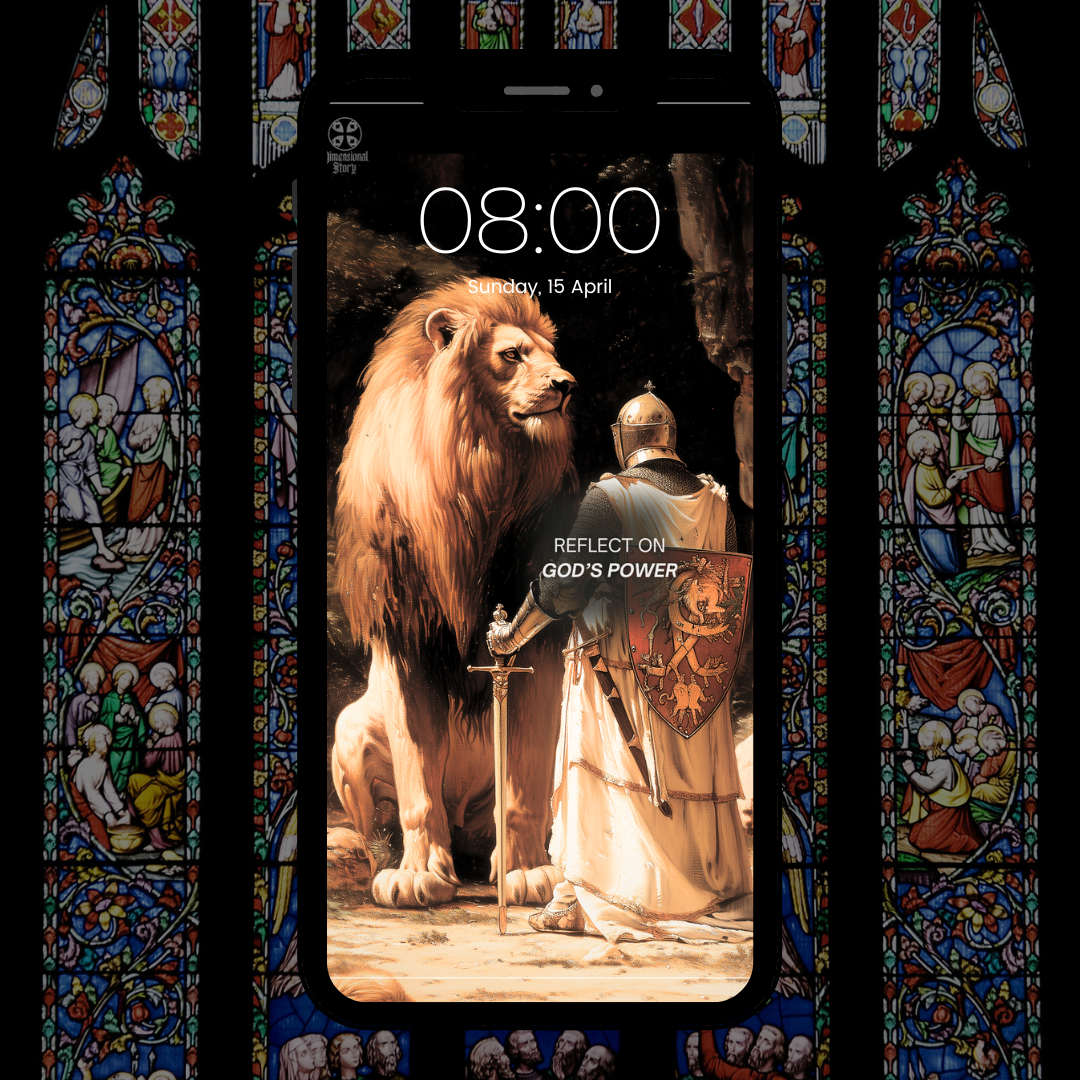 Templar Knight & Lion of God Wallpaper - Reflect on God's Power