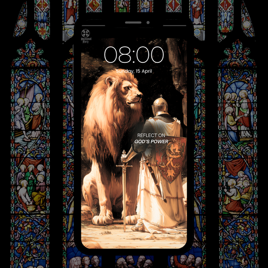 Templar Knight & Lion of God Wallpaper - Reflect on God's Power - Dimensional Story