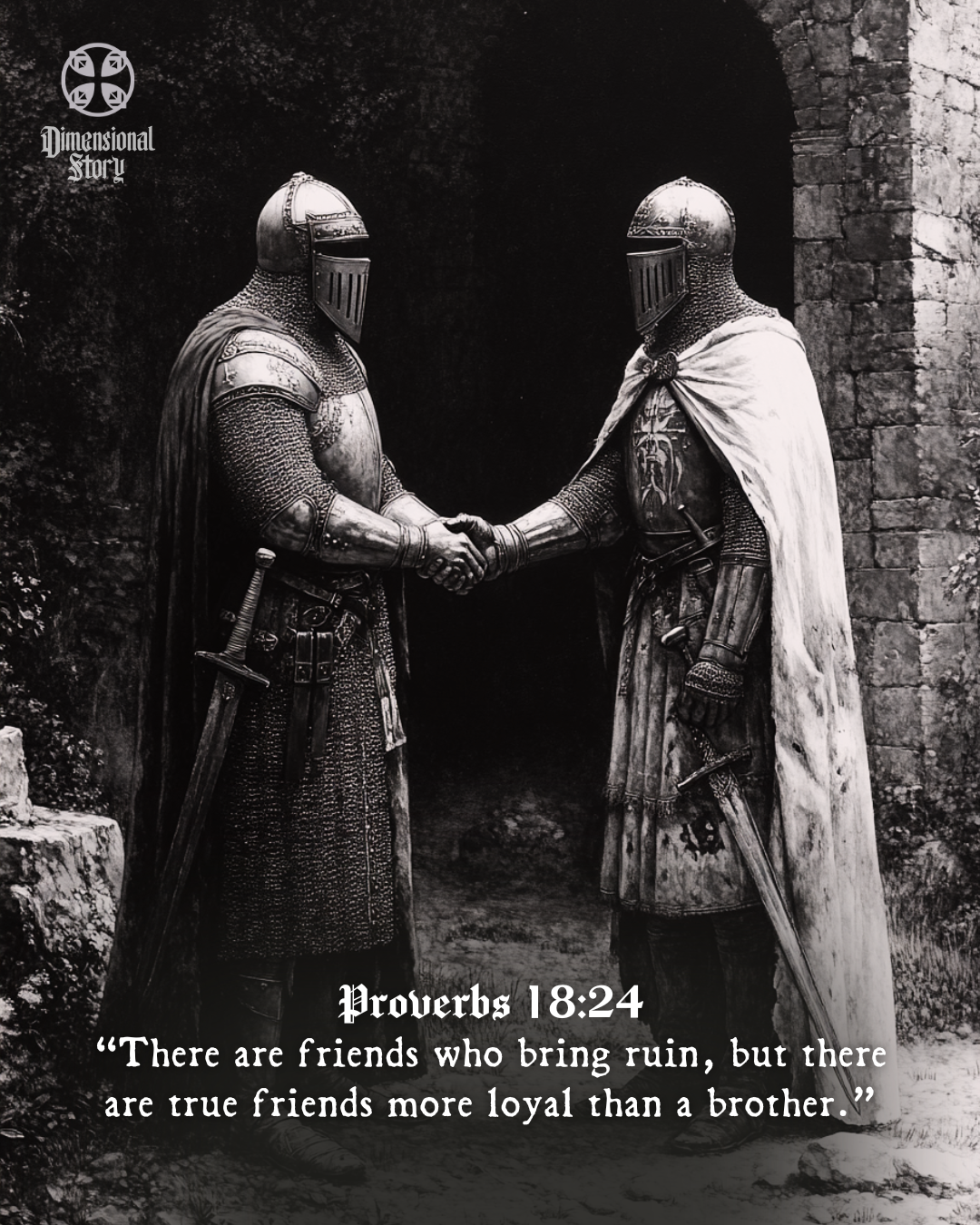 Brothers in Arms - Proverbs 18:24 - Friendship - DimensionalStory - Christian Wall Art Print