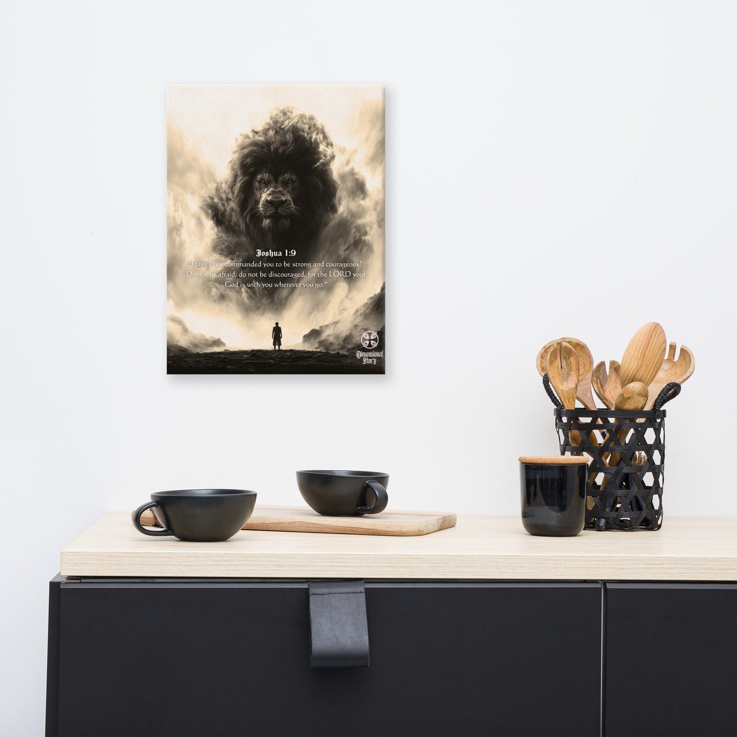 Lion of Judah - Joshua 1:8 - God Is With You - DimensionalStory - Christian Wall Art Print