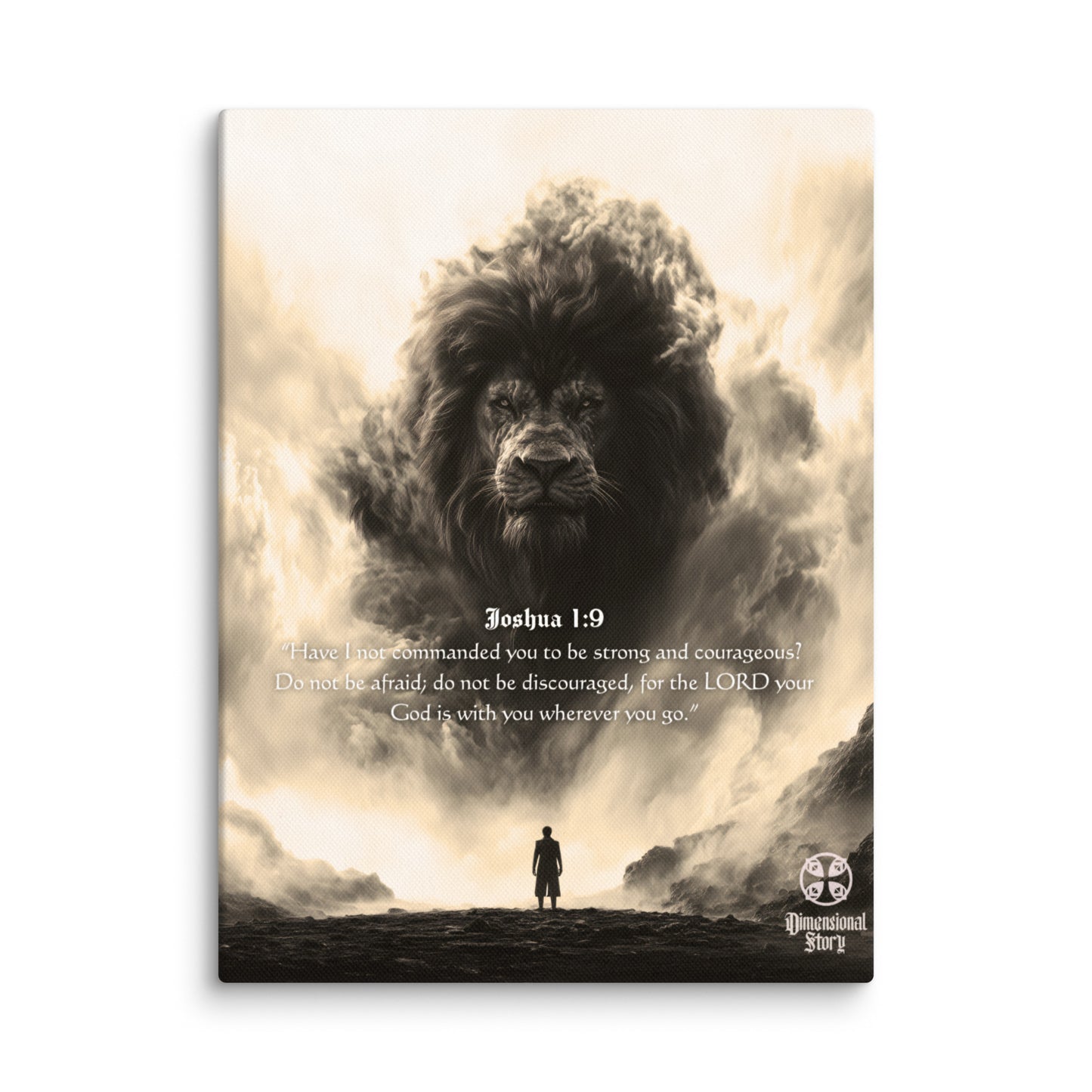 Lion of Judah - Joshua 1:8 - God Is With You - DimensionalStory - Christian Wall Art Print