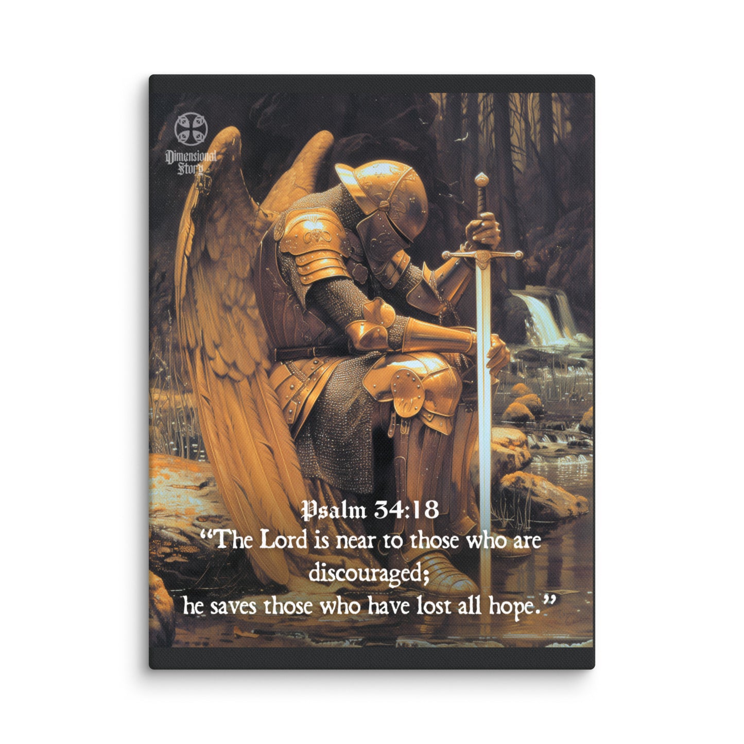Knight of God - Psalm 34:18 - DimensionalStory - Christian Wall Art Print