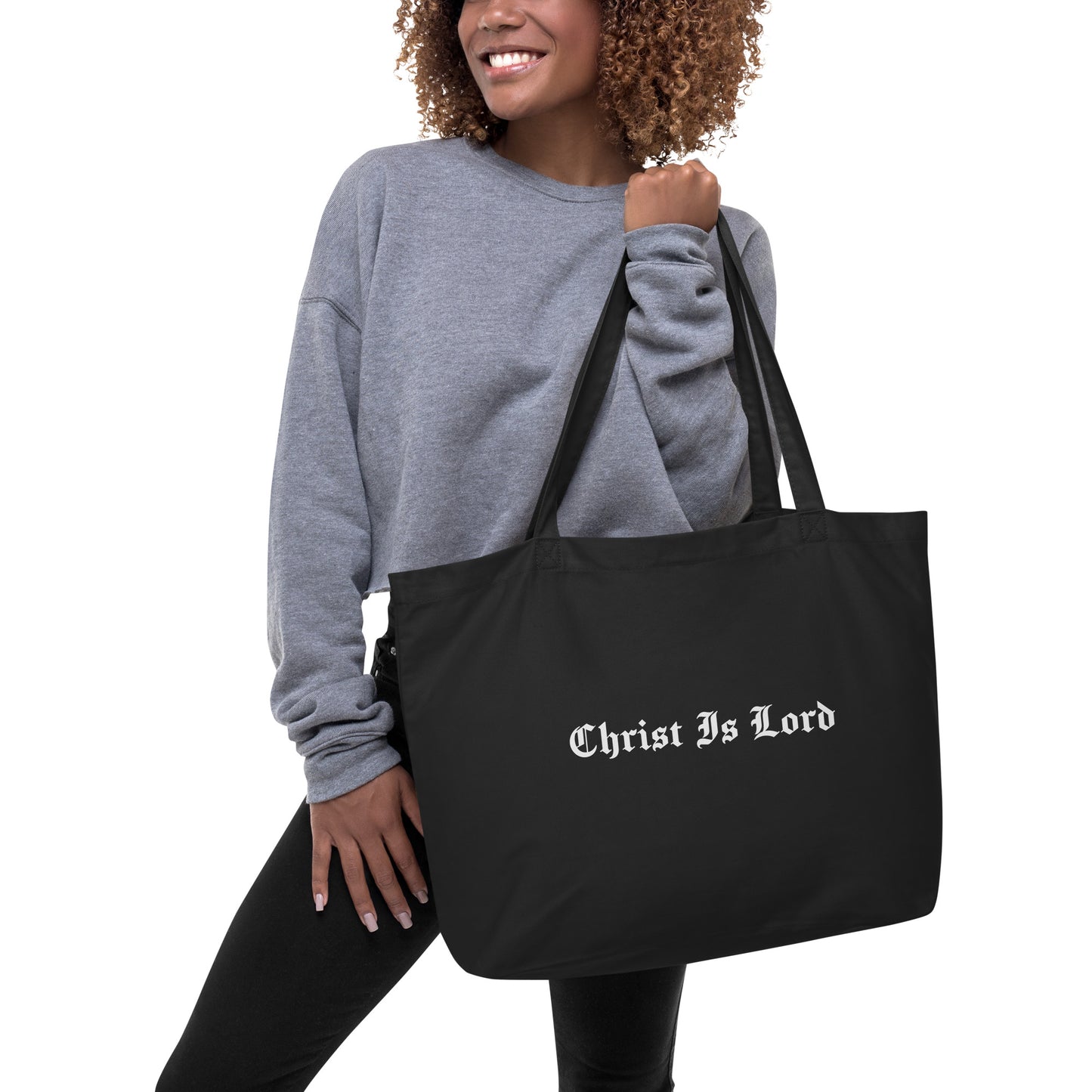 Christ Is Lord - Large organic tote bag - Christian Accessories by DIMENSIONAL STORY